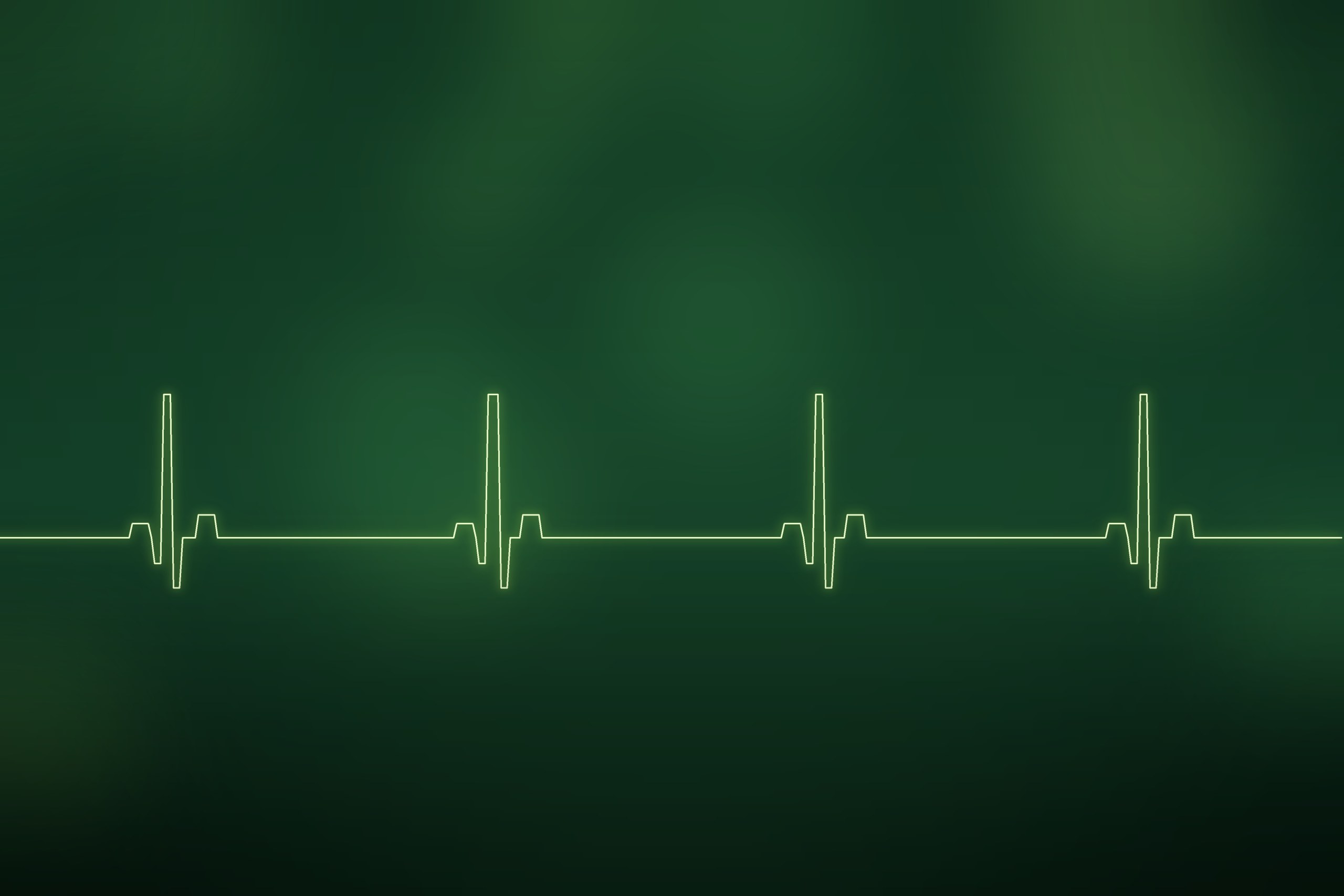 Línea de electrocardiograma sobre fondo verde: soluciones para el sector salud en Colombia